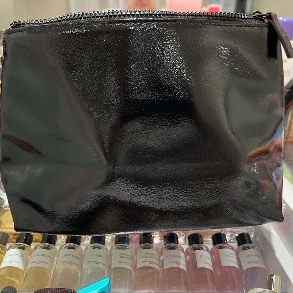 Black Patent Leather Cosmetic Bag